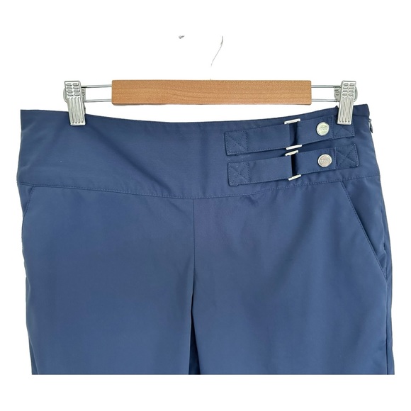 Izod Golf Capri Navy Blue Pants Side Zip  & Pockets Flat Front Size 8 - Picture 8 of 10